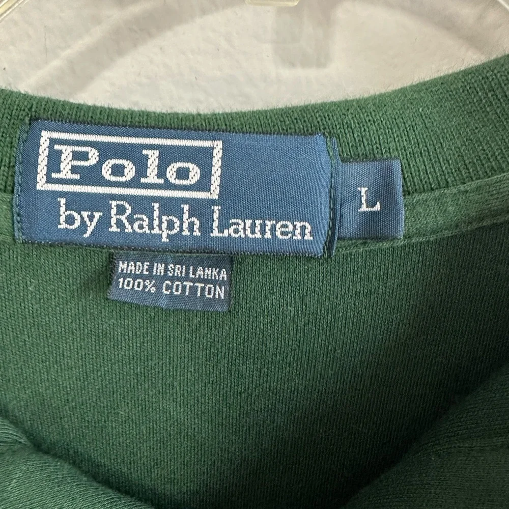 Polo Ralph Lauren Men's Dark Green Polo Shirt size Large Long Sleeve